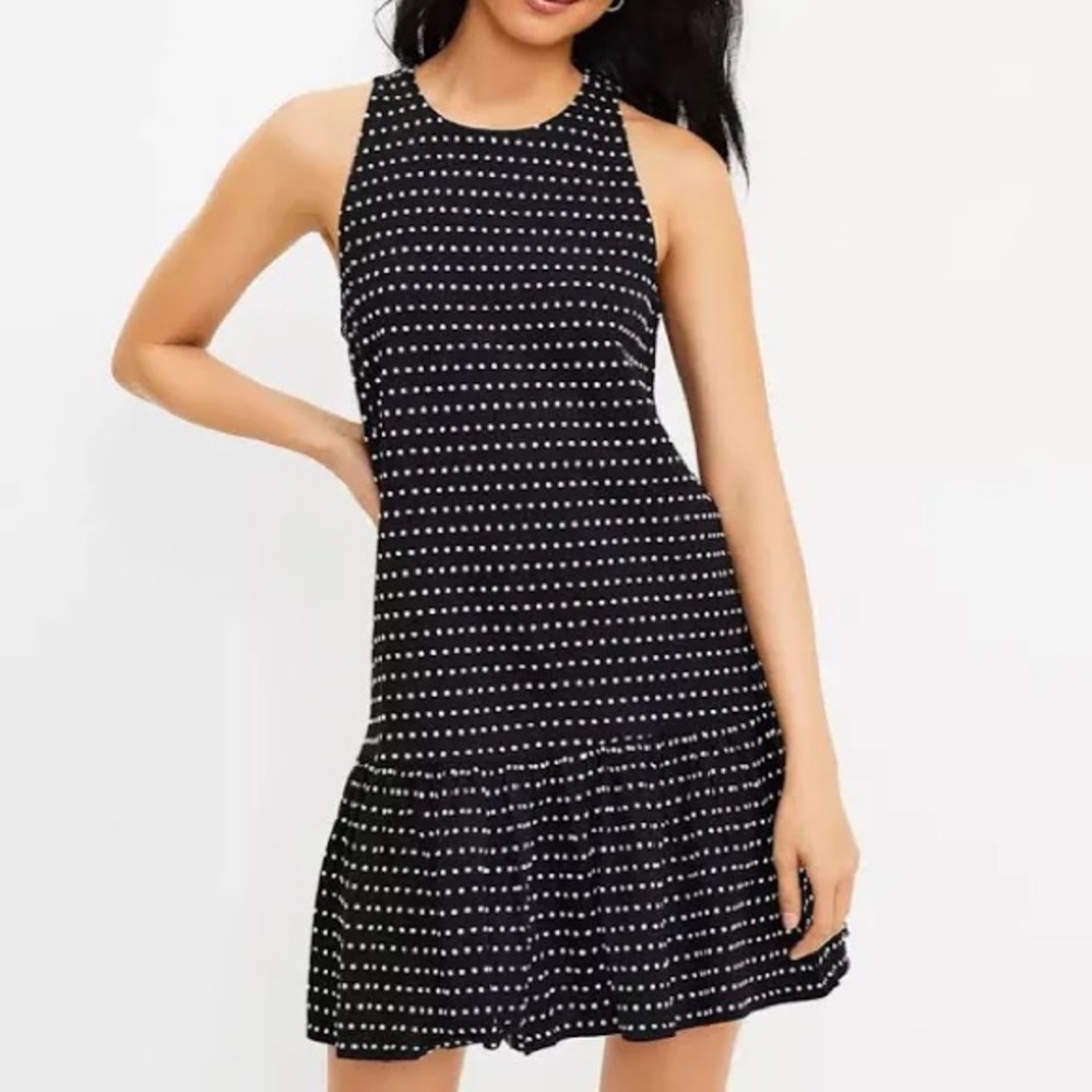 Loft black and white polka dot dress